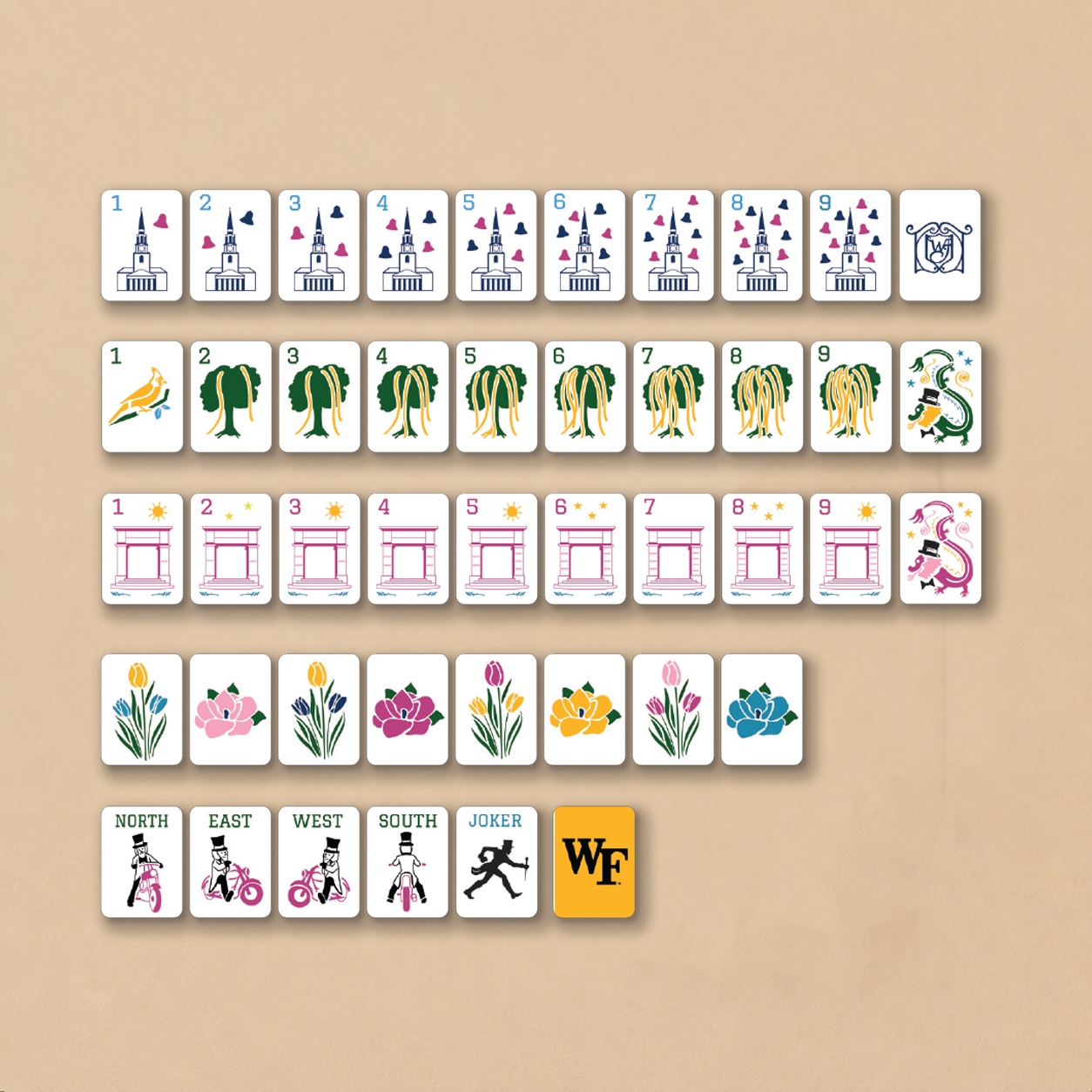 Wake Forest Mahjong Tiles
