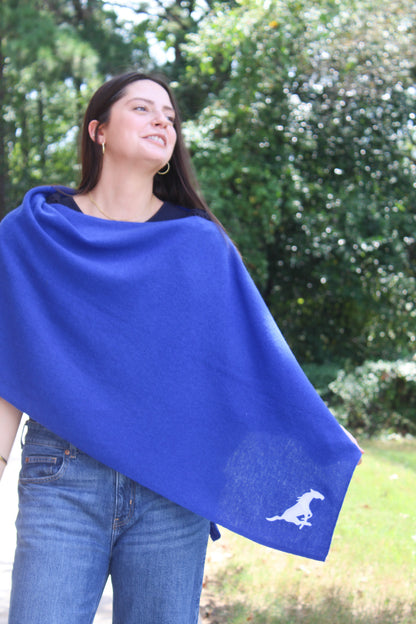 SMU Collegiate Cashmere Poncho by FOSTER